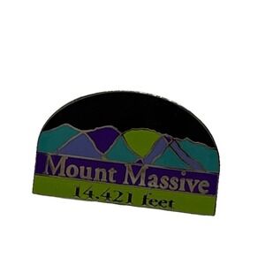 Mount Massive Elevation 14,421 Ft Travel Souvenir Lapel Pin Hiking 14er Mountain
